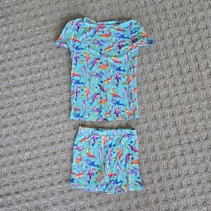 Posh Peanut Lisa Frank Dancing Dolphins 2 Piece Shorts Pjs